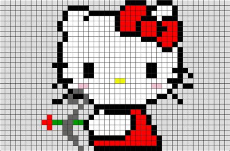 dibujo hello kitty pixelado - piano dibujo